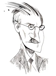 James Joyce - caricatura del escritor irlandés (1882-1941)